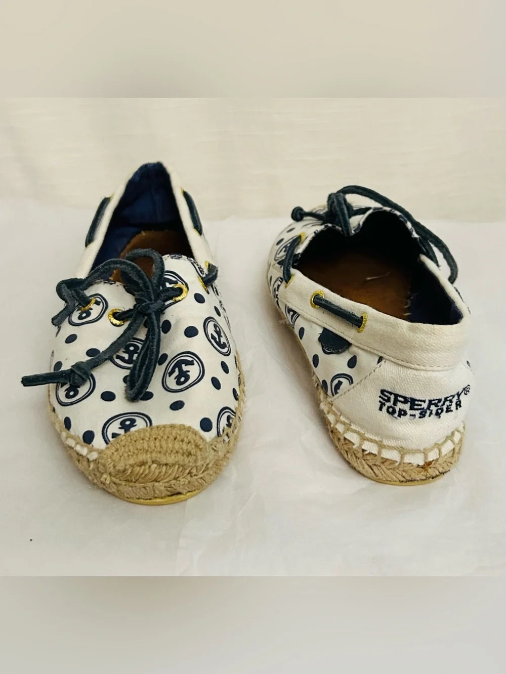 Sperry Women's Anchor & Polka Dot Espadrilles -‎ White & Navy